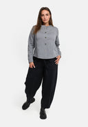 'Juline' Blouse Jacket – Denim with Stretch, Feminine & Modern