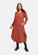 Dress in A-line with Gathering 'Ferina'