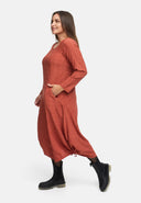 Robe en ligne A avec fronces 'Ferina'