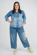 Blusa 'Sky' – Mezclilla Premium, Parche y Elástico