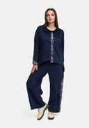 'Delina' pusero denim – laivastonsininen, laskeutuva & printtiyksityiskohdalla