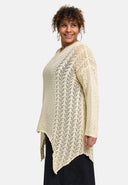 'Cotture' Knitted Shirt Long – A-Line in Airy Openwork Structure